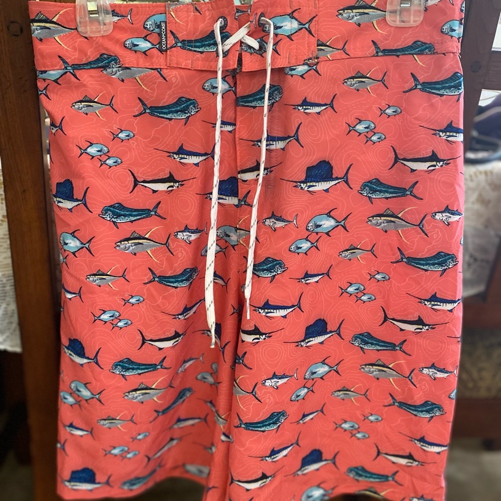 Coral Fish Print Swim Shorts